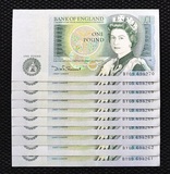 Bank of England, £1 Banknotes (10) Consecutive run of D.H.F Somerset in Crisp GEF/aUNC BY09 698261-270