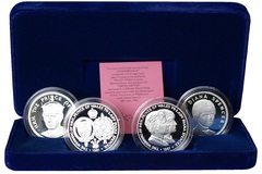 Isle of Man, 1981 Crown Medals, (4 Medals) Silver Proof FDC. Crownmedals to Commemorate the Royal Wedding