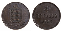 Guernsey, 1920H 4 Doubles, VF