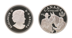 Canada, 20 Dollars 2012 Queen's Visit to Canada, on Her Diamond Jubilee, Silver Proof FDC in Capsule