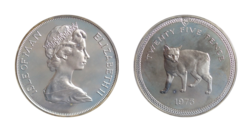 Isle of Man, 1975 Twenty Five Pence, Manx Cat Crown, Silver Proof in Capsule aFDC