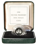 1990 Silver Piedfort Five Pence,  Proof, Cased with Certificate, FDC