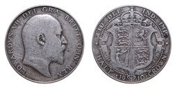 1910 Edward VII Silver Half crown, GF 39303