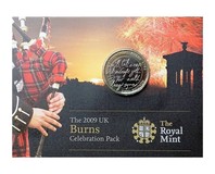 Two Pounds, 2009 "Robert Burns" BU Mint Pack To celebrate the 250th anniversary of the birth of Robert Burns