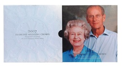 2007 Diamond Wedding Crown, Cupro-Nickel Five Pounds in Royal Mint Sealed Folder