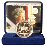 2002 Five Pounds, Standard Silver Proof Queen's Golden Jubilee 1952-2002  Crown, FDC