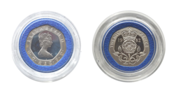 UK, 1982 Twenty Pence silver Proof Coin. "Piedfort Crowned Tudor Rose". in Capsule only aFDC