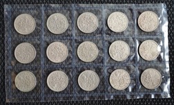 Elizabeth II Sixpences (1953-67) 15 Coins, Sealed in a Pliofilm Packet, GF to VF
