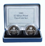 UK, 1989 £2 Silver Two-Coin Set, commemorating the tercentenary of the Bill of Rights and the Claim of Rights FDC