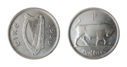 Ireland, 1939 Silver One Shilling, VF