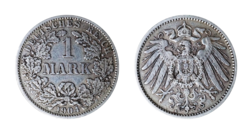Germany - Empire 1904A Silver 1 Mark, VF