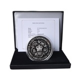 Tristan da Cunha, Queen Elizabeth II longest - Reigning Monarch 2015 Solid Silver Proof 5oz Coin, Cased with Certificate