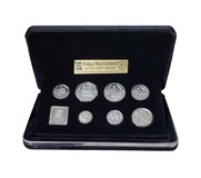 Isle of Man 1980 Decimal coin set minted to Brilliant Sterling Silver Proof Quality (7 coins) cased & Certificate FDC