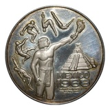 Silver Medal Commemorating 1968 Olimpics in Mexico, EF/ aUNC