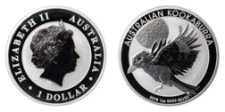 Australia, 2018 One Dollar Kookaburra in flight, 1oz troy 0.999 Silver sealed in Capsule of issue Choice UNC