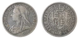 1895 Half crown, Clear date, 75819