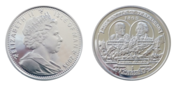 Isle of Man, 2005 One Crown Copper-Nickel, '200th Anniversary of Trafalgar', proof-Like Issue in capsule