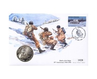 Marshall Islands, 5 Dollars 1994 'Battle of the Bulge' Cu-Ni First Day Coin Cover, UNC