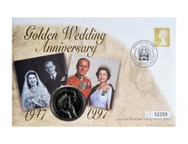 UK, 1997 Five Pounds, 'Wedding Anniversary' Coin First Day Cover, Mercury Issue, UNC