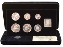 Isle of Man 1978 Decimal coin set minted to Brilliant Uncirculated Quality (7 coins) in Sterling Silver