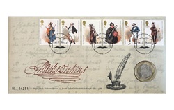 2012 Two Pounds, 'CHARLES DICKENS' issued by the Royal Mint Coin Cover.