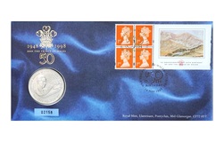 UK, 1998 £5 Five Pounds, 'The Prince of Wales 50th Birthday' Coin First Day Cover, Issue by the Royal Mint