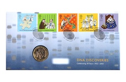 2003 Two Pounds, 'DNA DISCOVERIES' issued by the Royal Mint, in a First Day Coin Cover.