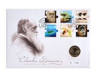 2009 Two Pounds, 'Charles Darwin' issued by the Royal Mint, in a First Day Large Coin Cover.