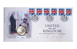 2007 Two Pounds, 'THE ACT of UNION' Issued by the Royal Mint within a First Day Coin Cover