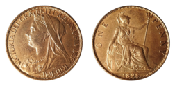 1898 Penny, aUNC, Good Lustre