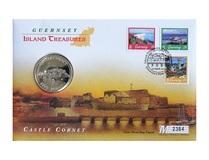 Guernsey, Five Pounds £5 1997 'Castle Cornet' enclosed with a First Day Coin Cover, Clean & Choice UNC