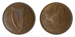 Ireland, 1937 Penny, VF