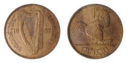 Irland, 1937 Penny, GVF