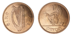 Ireland, 1968 penny, aUNC Good Lustre