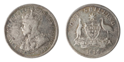 Australia Silver Shilling 1914 (L), RGF