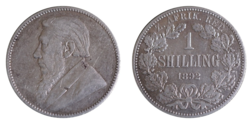 1892 South Africa, Silver KRUGER Shilling, RGF scarce