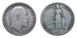 72641 Edward VII Florin (0.952) Sterling Silver, well worn