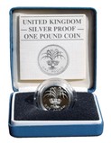 1985 UK, One Pound "Standard" Silver Proof FDC Boxed with Royal Mint Certificate of Authenticity.