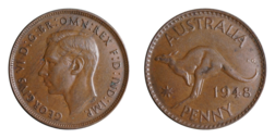 Australia, 1948 Bronze Penny (P) KG, GVF
