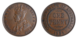 Australia, 1935(m) Bronze Penny, VF