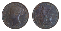 1854 Copper Halfpenny, GF