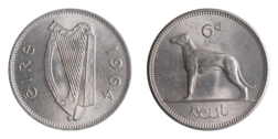 Ireland, 1964 Sixpence, aUNC