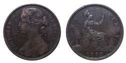 1863 Penny, Fine