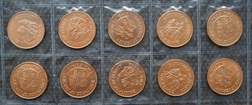 Bailwick of Jersey, 1990 Two-Pence (10-Coins) Brilliant Uncirculated Pack