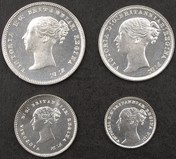 1873 Maundy Year Set, (4) coins 4d to 1d Choice UNC.