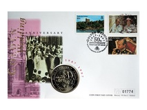 Turks & Caicos Islands, 1997 5 Crowns 'Golden Wedding' First Day Coin Cover, Very Clean as Issued