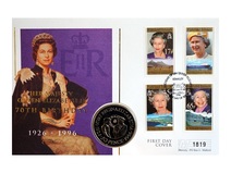 Falkland Islands, 50 Pence 1996 'The Queen's 70th Birthday' Issued by Mercury Covers, Choice Condition, No 1819