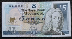 Royal Bank of Scotland 'Jack Nicklaus' £5 note issued 14th July 2005 Crisp UNC in wallet of issue