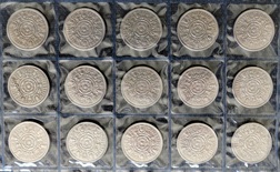 Elizabeth II. Florins  Set (1953-1967) Complete date run, 15-Coins Circulated