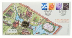 One Pound, 2004 Representing Scotland, definitive Coin Cover issued by the Royal Mint, Choice UNC